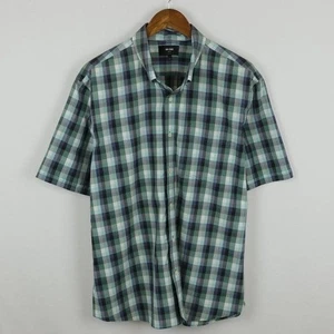 Jack Spade Men's XXL Green White Plaid Short Sleeve Casual Button Up Shirt - Picture 1 of 7
