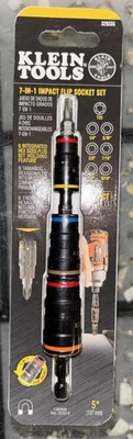 KLEIN TOOLS 32933G 7 in 1 SAE MAGNETIC IMPACT FLIP SOCKET SET - BRAND NEW SEALED - Image 1 of 2
