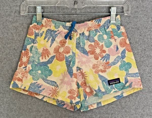 NEW! Patagonia Kids Baggies Shorts Small 7-8 Multicolor Flowers Print Girls Boys - Picture 1 of 11