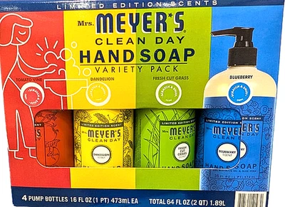 Mrs. Meyers Clean Day Hand Soap Variety Pack 4x16 Fl Oz Pump Bottles - Image 1 of 4