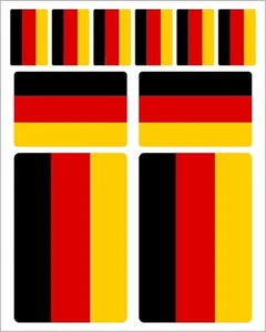 Juego de 10 pegatinas banderas Alemania | Sticker Germany pegatinas coche - Imagen 1 de 1