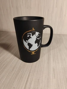 STARBUCKS BLACK MATTE COFFEE MUG GOLD DOT COLLECTION GLOBE 2015 WORLD CUP  - Picture 1 of 6