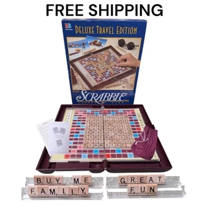 Scrabble Deluxe Edition Travel Game 100% Complete Great Condition Vtg SHIPS FREE - Picture 1 of 13