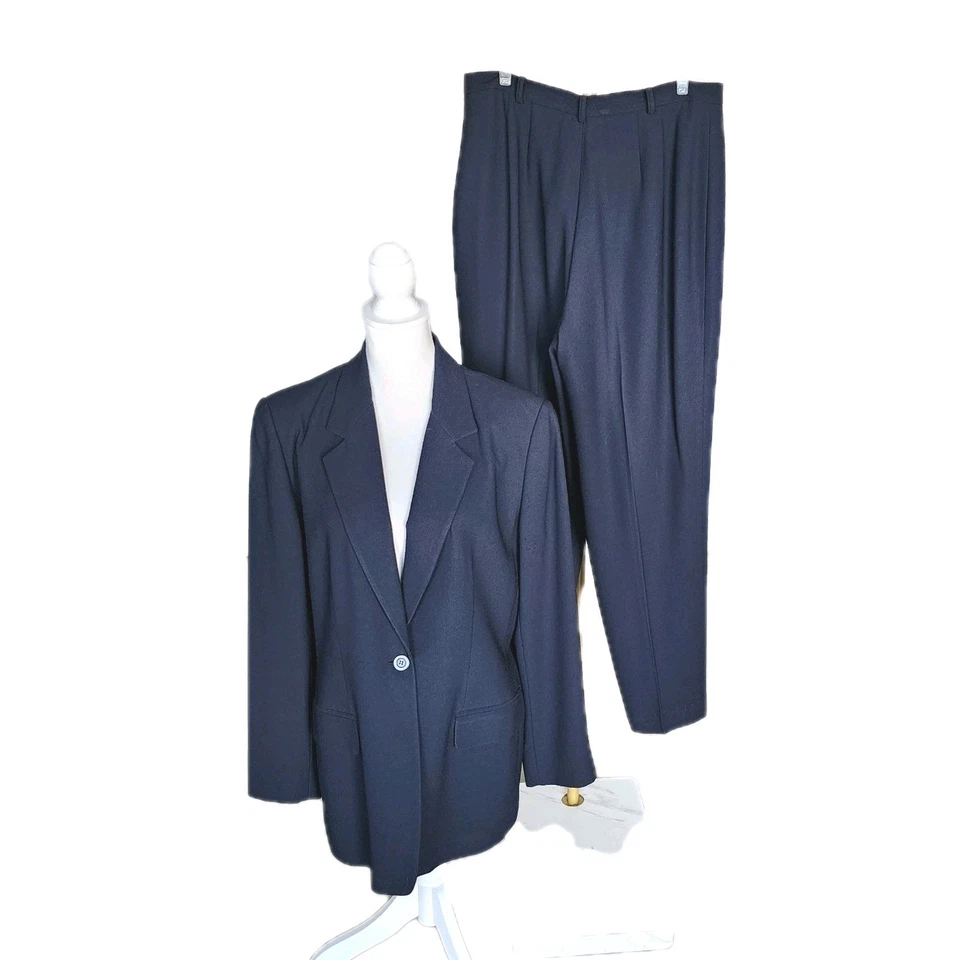 Traje Pantalón Liz Claiborne Mujer 12 Azul Marino 2 piezas Chaqueta Carrera Clásica Cápsula Foto 1 de 4