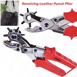 AMTECH 6 GRÖßEN DREHBARE LEDER PUNCH NIETZANGE DIY GÜRTEL ÖSEN LOCHLOCHER - Bild 1 von 12