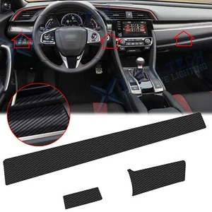 Carbon Fiber Style Center Dashboard Decal Sticker Vinyl For Honda Civic 10th Gen - Picture 1 of 12