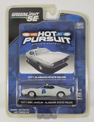 B) Greenlight Hot Pursuit Alabama State Police 1971 AMC Javelin Diecast Foto 1 de 4