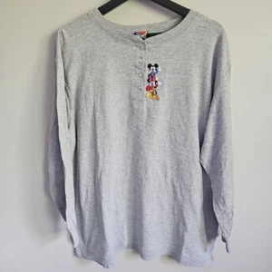 Disney World 4-Button Gray Long Sleeve Embroidered Cut Tag XL Mickey Unlimited - Picture 1 of 8