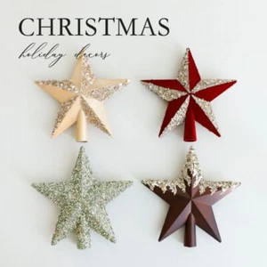 Glittery Christmas Tree Topper Star Tree Party Christmas Holiday Decorations - Picture 1 of 14
