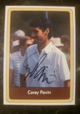 1986 DONRUSS MILLER PRESS COREY PAVIN AUTOGRAPH SIGNED CARD NM Rare PGA Tour - Image 1 of 2