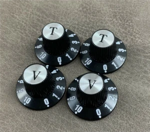 NEW VOLUME & TONE Witch Hat Knobs for USA Split Shaft Pots Gibson Epiphone BLACK - Picture 1 of 1