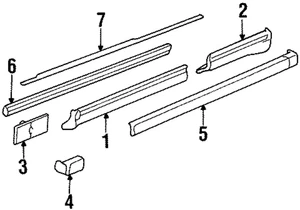 Genuine Volkswagen Rocker Molding Strip 1H0-853-985-B41 - Picture 1 of 1