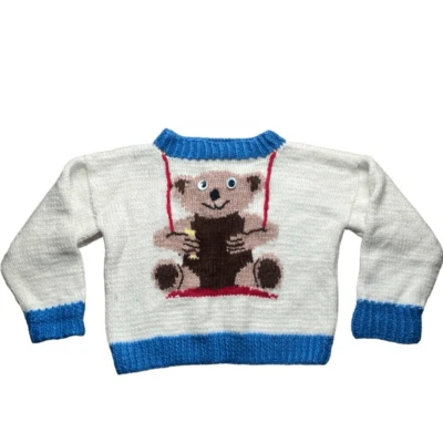 Suéter de oso de peluche y columpio vintage hecho a mano Foto 1 de 2