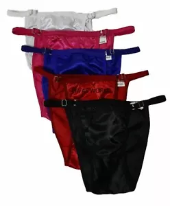 Satin Thong Knickers Women's Soft Underwear G-string Silky Panties Set - Picture 1 of 5