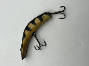 Vintage Kautzky Lazy Ike 3 Striped Fishing Lure Double Treble Hooks - Picture 1 of 8