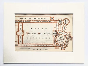 VATICAN MUSEUM ROME Plan ITALY - 1926 Mounted Antique Map - Picture 1 of 1