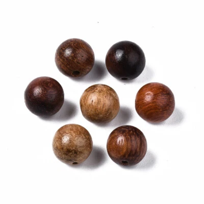 1Bag Undyed Round Sienna Natural Wood Waxed Wooden Beads Craft 6mm/8mm/10mm/12mm - image 1 of 4