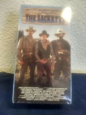 New!! THE SACKETTS Louis L'Amour VHS 1991 Sam Elliott Tom Selleck 2 Tapes Foto 1 de 4