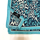 Elisabetta Franchi Womens Square Animal print silk scarf Blue/Green/White 19"