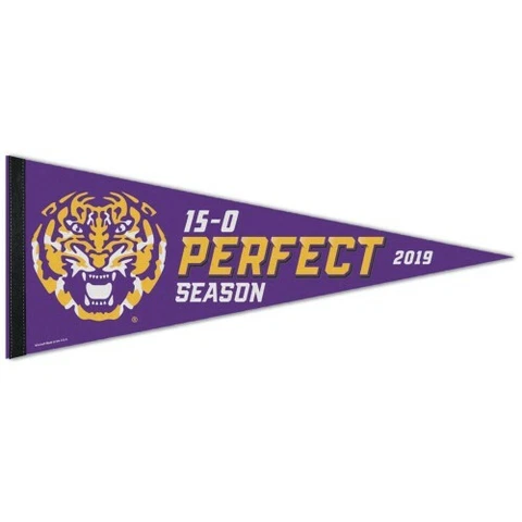 LSU TIGERS 2019 PERFECT SEASON 12"X30" PREMIUM QUALITY PENNANT NCAA LICENSED Cover