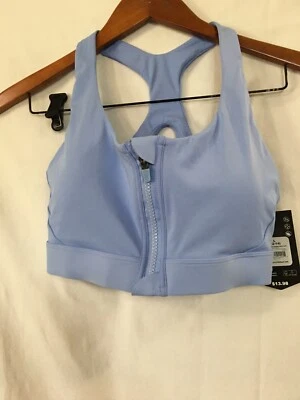 Sujetador deportivo Avia para mujer sin costuras cremallera frontal soporte medio azul muchas tallas NUEVO Foto 1 de 3