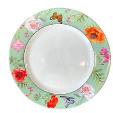 GRACE TEAWARE Pop of Color Floral Butterfly Porcelain Dinner Plates 4 pc NEW