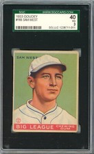 1933 Goudey Sam West #166 SGC 3 P1362