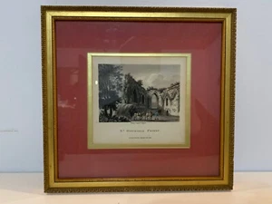 Antique St. Dogmaels Priory Framed Aquatint After R. Duvall - Picture 1 of 8