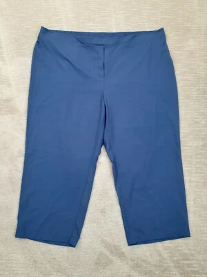 Pantalones Attention Plus Mujer 3X Azul Pull On Crop Capri Ligeros Elásticos Informales Foto 1 de 4