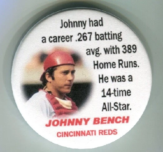 Cincinnati Reds Hall of Famer Johnny Bench 2 1/2" Commemorative Pin Button  - Image 1 of 1