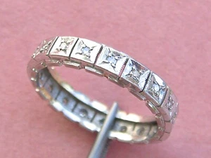 ANTIKER 0,40ctw DIAMANT PLATIN 5mm ETERNITY BAND RING 1940 UNIKAT Gr. 9,5 RAR - Bild 1 von 12