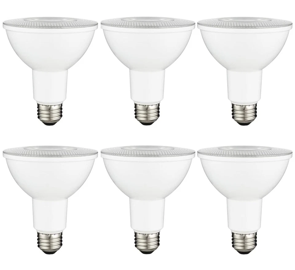 6Pack PAR30 Long Neck LED Flood Light Bulb, 9W (75W), Dimmable, 5000K, 850LM - Image 1 of 1