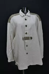 Camisa tradicional camisa de lino pesada Incognito C&A beige con bordado talla XL 43/44 - Imagen 1 de 4