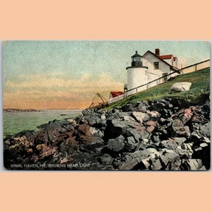 Postcard Vinal Haven ME Browns Head Light Lighthouse Maine - Picture 1 of 4