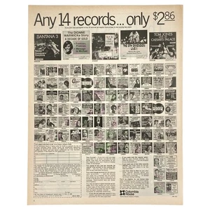 1972 Columbia House Record Club - "Any 14 Records" Vintage Print Ad - Picture 1 of 1
