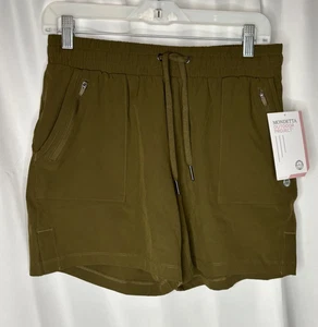 Pantalones Cortos Mondetta Detalle Cosido MEDIANOS Verde Oliva Bolsillos Caminar NUEVO - Imagen 1 de 6