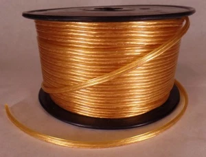 250 ft oro 18/2 SPT-1 U.L. Cable de lámpara cubierto de plástico de 2 hilos paralelo listado - Imagen 1 de 2