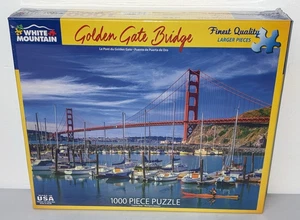 White Mountain Golden Gate Bridge Jigsaw Puzzle 1000 Pc Larger Pieces 24 x 30 - Picture 1 of 8