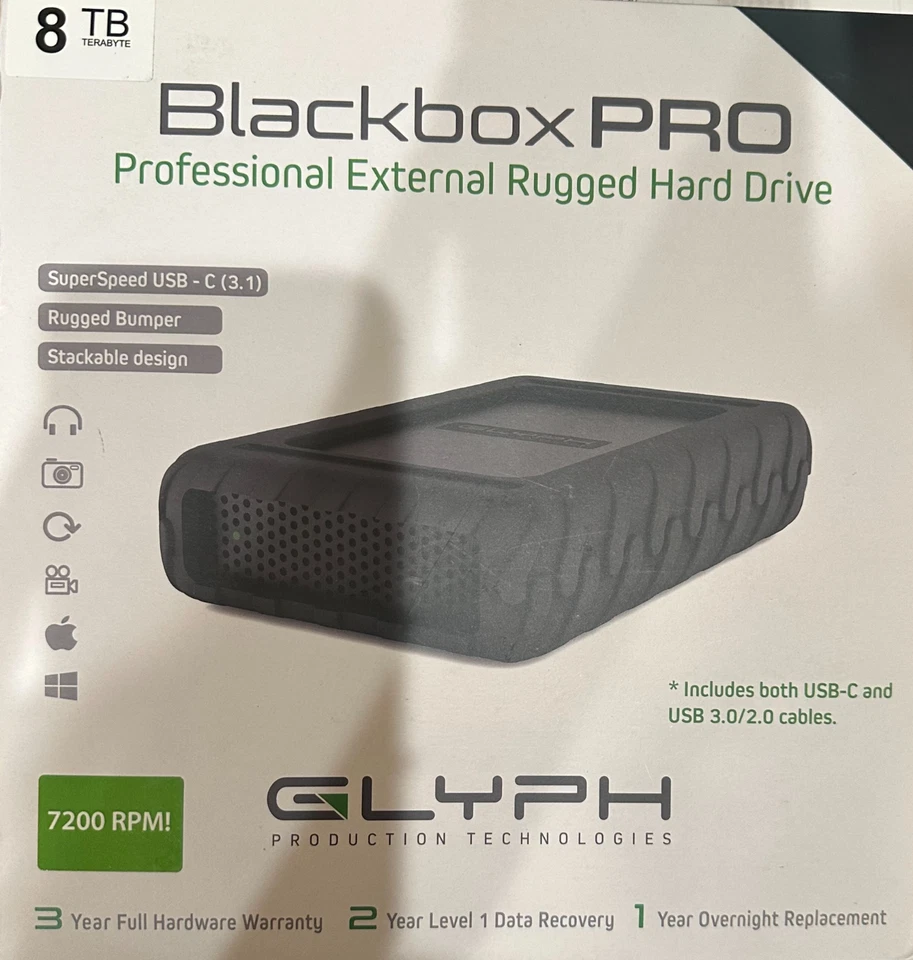 Glyph BBPR8000 Blackbox Pro 8TB Rugged USB-C 7200RPM External Desktop Hard Drive - Image 1 of 1
