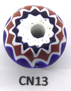 Nice Oval Centerpiece Venetian Made Chevron African Trade Bead  CN13  BG 82 - Picture 1 of 3