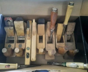 Tischler/Schreiner Werkzeug Konvolut Hobel Stemmeisen (Ulmia Kirschen Spannsäge) - Bild 1 von 17