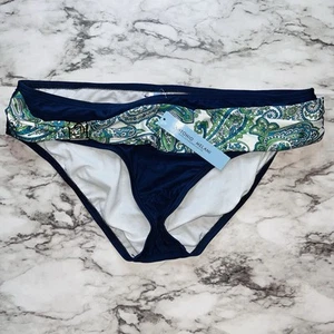 Neu mit Etikett Antonio Melani Damen marineblau Paisley Bikiniunterteil Lg Badeanzug Strand Pool - Bild 1 von 3