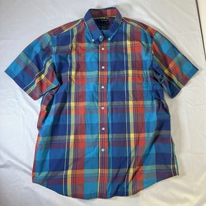Club Room Men Plaid Short Sleeve Button-Down Shirt Multicolor Size XL - Picture 1 of 10