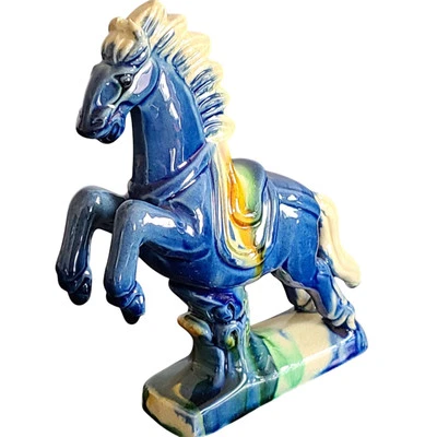 Tang Dynasty War Horse Figurine Drip Glaze Ceramic collectible Asian  Decor  - Image 1 of 4