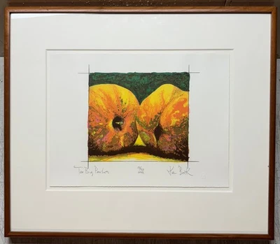 Vintage KEN BECK 'Two Big PEACHES' Pop Art Contemporary Lithograph - Lesley Univ - Image 1 of 4