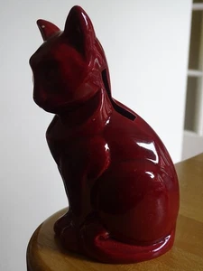 SAINT CLEMENT ANCIENNE TIRELIRE EN FAIENCE MODELE CHAT ht 14 cm - Picture 1 of 8