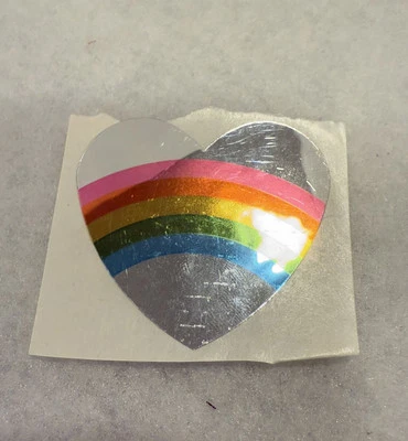 Винтажная редкая наклейка в виде сердца из фольги Hambly 1980-е - Изображение 1 из 4