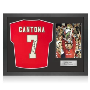 Eric Cantona Signed Manchester United 2022-23 Football Shirt. Icon Frame - Picture 1 of 5