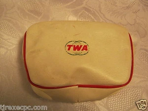 TWA AIRLINE AVIATION CUSTODIA PICCOLA PUBBLICITARIA VINTAGE - Foto 1 di 2