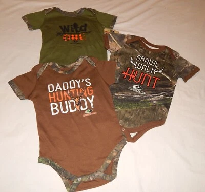 Conjunto de 3 body de roble musgo para bebé niño talla 3/6 12 18 24 meses camuflaje conjunto Foto 1 de 4